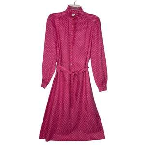 Vintage Schrader Sport New York Pink Lightweight Belted Midi Dress 10